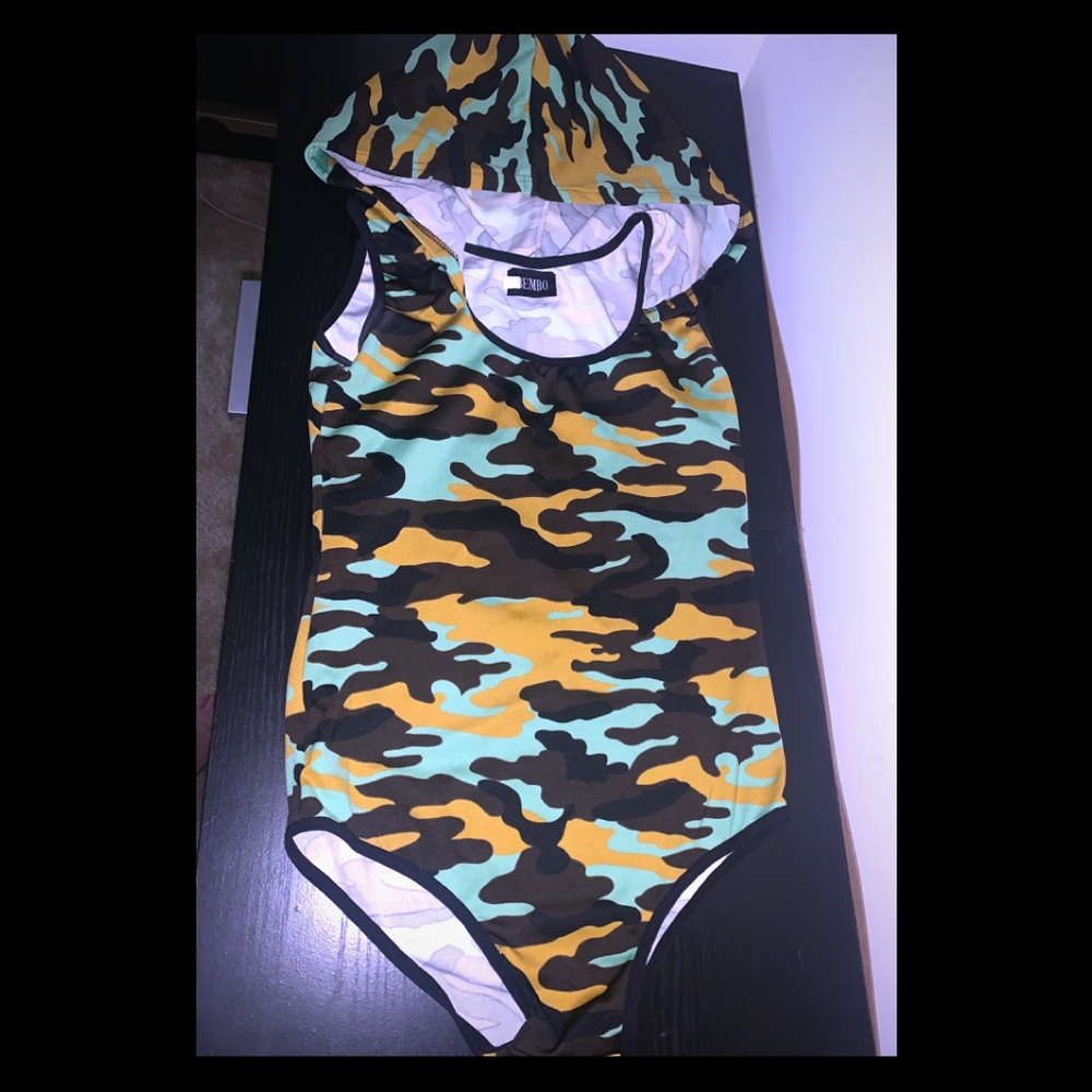 Bembo Camo Hooded Body Suit Small